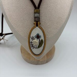 Handmade Stitched Pendant Necklace by Simply Stitched